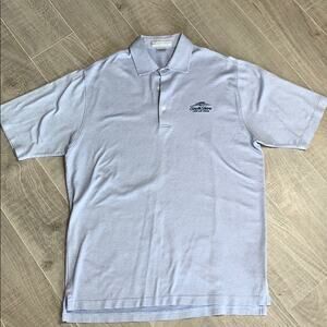 MARTIN TIMELESS AS THE GAME Men's Blue Checked Short Sleeve Golf Polo Shirt